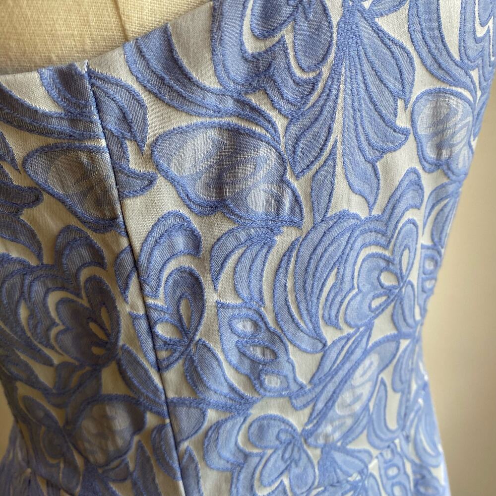 Anthropologie Maeve Claribel Jacquard Midi Dress in Periwinkle Size 8 - Picture 5 of 9